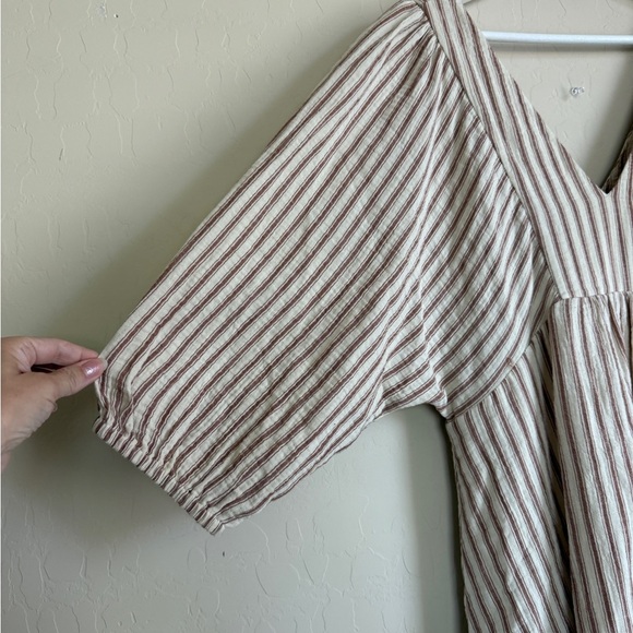 Every Women’s Striped Cotton Dolman Sleeve Boho Flowy Dress Striped Cream Medium - Picture 2 of 10